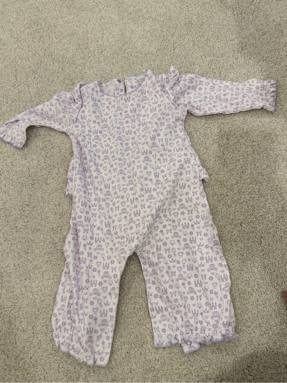 Kissy Kissy Lavender Print Long-Sleeve One-Piece